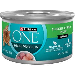 imagePurina ONE Natural High Protein Cat Food Tuna Recipe in Sauce  Pack of 24 3 oz PullTop CansChicken