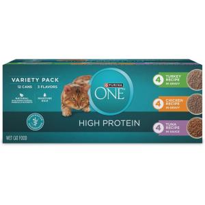 imagePurina ONE Natural High Protein Cat Food Tuna Recipe in Sauce  Pack of 24 3 oz PullTop CansTurkey  Tuna  and Chicken