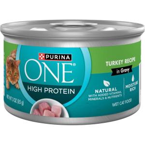 imagePurina ONE Natural High Protein Cat Food Tuna Recipe in Sauce  Pack of 24 3 oz PullTop CansTurkey