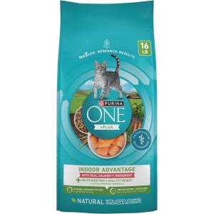 imagePurina ONE Natural Low Fat Indoor Dry Weight Control High Protein Cat Food Plus Indoor Advantage With Real Salmon  7 lb Bag1 Count Pack of 1