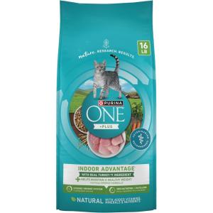 imagePurina ONE Natural Low Fat Indoor Dry Weight Control High Protein Cat Food Plus Indoor Advantage With Real Salmon  7 lb Bag16 Pound Pack of 1
