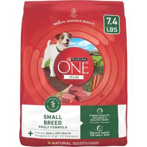 imagePurina One Small Breed Plus HighProtein Dog Food Lamb and Rice Formula Dry Dog Food  74 lb BagSmall Breed Lamb