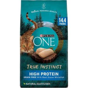 imagePurina ONE Natural High Protein Grain Free Dry Cat Food True Instinct With Real Chicken  63 lb BagHigh Protein Ocean Whitefish