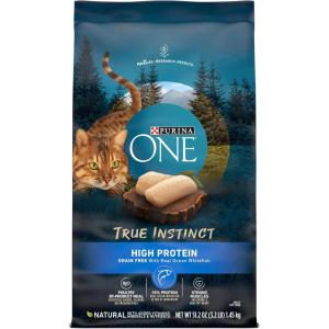 imagePurina ONE Natural High Protein Grain Free Dry Cat Food True Instinct With Real Ocean Whitefish  63 lb BagHigh Protein Ocean Whitefish