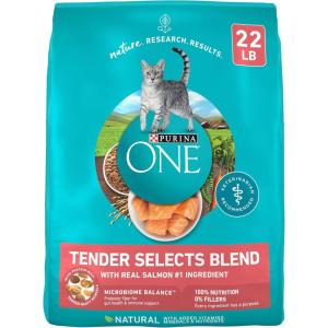 imagePurina ONE Natural Dry Cat Food Tender Selects Blend With Real Chicken  22 lb BagSalmon