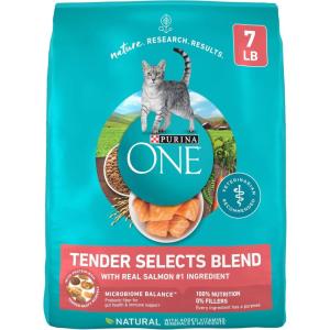 imagePurina ONE Natural Dry Cat Food Tender Selects Blend With Real Salmon  7 lb Bag