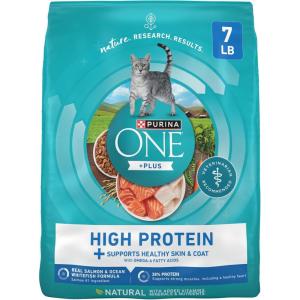 imagePurina ONE Plus High Protein Cat Food Dry Salmon and Ocean Whitefish Cat Skin and Coat Health Formula  7 lb Bag35 Pound Pack of 1