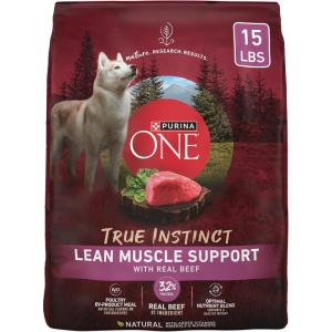 imagePurina One True Instinct Lean Muscle Support With Real Beef Natural With Added Vitamins Minerals and Nutrients High Protein Dog Food  15 lb Bag15 Pound Pack of 1