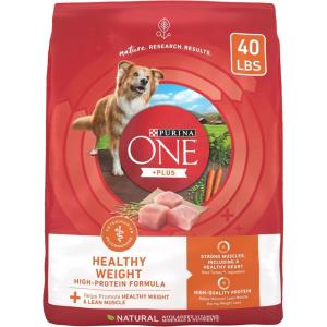 imagePurina One Plus Dry Dog Food High Protein Healthy Weight Real Turkey  40 lb BagTurkey