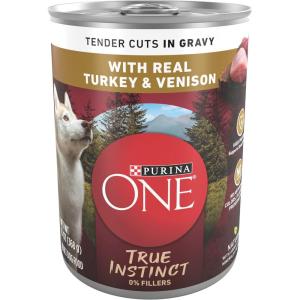 imagePurina ONE High Protein Wet Dog Food True Instinct Tender Cuts in Dog Food Gravy With Real Beef and WildCaught Salmon  Pack of 12 13 oz CansTurkey