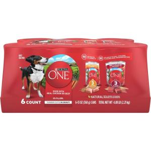 imagePurina ONE Plus Classic Ground Vibrant Maturity Adult 7 Plus Turkey And Barley Entree Senior Dog Food  Pack of 12 13 oz CansChicken