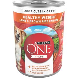 imagePurina ONE Plus Classic Ground Vibrant Maturity Adult 7 Plus Turkey And Barley Entree Senior Dog Food  Pack of 12 13 oz CansLamb  Rice